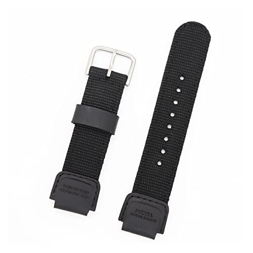 FXJHZH Premium-Leder-Nylon-Armband, passend für Casio AQ-S810 SGW-400H, 18 mm Dickes Nylon-Canvas-Armband, sportlich, wasserdicht, Ersatzarmband von FXJHZH