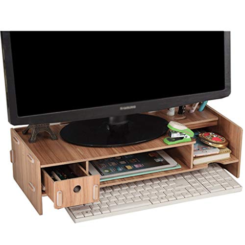 Monitorständer, Schreibtisch-Monitorständer, 2-stufiger Laptop-Computer-Desktop-Bildschirmständer mit Aufbewahrungsschublade, Organizer-Ablage für Notebook-PC (Farbe: Schwarz) von FXJHZH