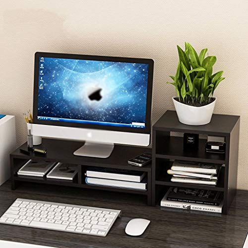 Monitorständer-Riser, Monitorständer-Riser, Aufbewahrungsbox, Computer-Schreibtisch-Organizer, Bildschirm-Riser, Desktop-2-stufiges Rack für Laptop-PC-Tablet-Computer-Bildschirme (Farbe: Weiß) von FXJHZH