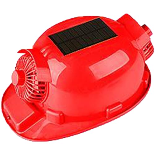 Sicherheitshelm für Solarventilatoren, atmungsaktive Hartschale mit Licht für Bau und Transport (rot, 10000 Dual Fan) von FXLCZK