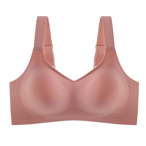 FXRWFSE Anti-Sagging-BH mit großer Brustunterstützung und Achselfettkontrolle, Push-up-BHS mit voller Abdeckung, Nahtlose bügellose BHS (Pink,3XL) von FXRWFSE