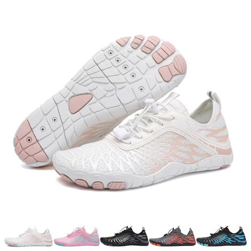 FXRWFSE Grounded-Schuhwerk für Damen und Herren, Barfußschuhe, Bequeme, leichte, rutschfeste Barfußschuhe (White,41) von FXRWFSE