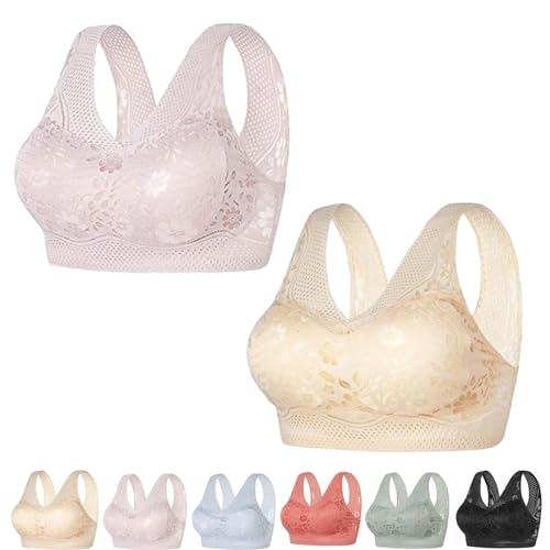 FXRWFSE Orthopädischer Anti-Hänge-BH für Damen, Haltungskorrektur-BH, Nahtloser sexy Push-Up-BH ohne Bügel (2pcs C,3XL) von FXRWFSE