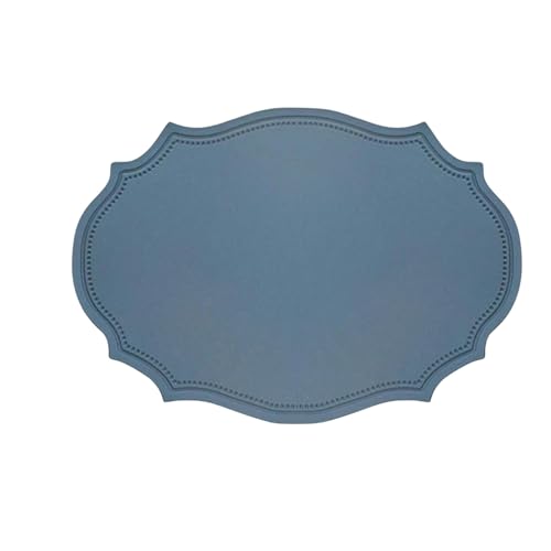 FXSMCXJ Tischsets Scapemat Dining Oval Tabelle Mats Set Von 6 Placematen Hitzebeständige wasserdichte Küchenzubehör-Retro Blau-(6 Stück) von FXSMCXJ