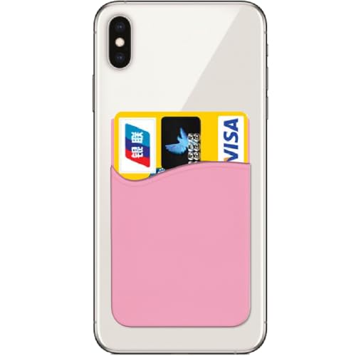 Handy Kartenhalter Universal,Kartenhülle für Samsung Galaxy xcover 6 5 4 4s pro Note 8 9 10 20 a5 a6 a7 a8 a9 j4 j6 Plus, Silikon Kreditkarten Tasche für Galaxy m53 m53 m51 m33 m32 m31 (Pink) von FYISWHO