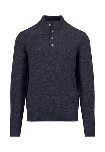 FYNCH-HATTON Buttoned Troyer, Twisted mouliné Navy - 6XL von FYNCH-HATTON