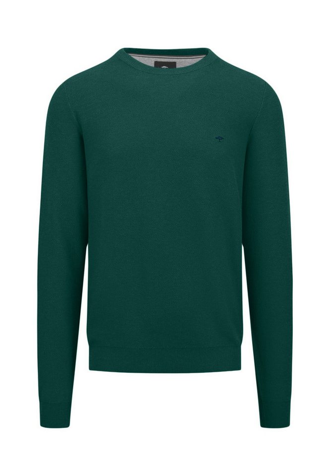 FYNCH-HATTON Strickpullover O-Neck, Structure dark emerald von FYNCH-HATTON