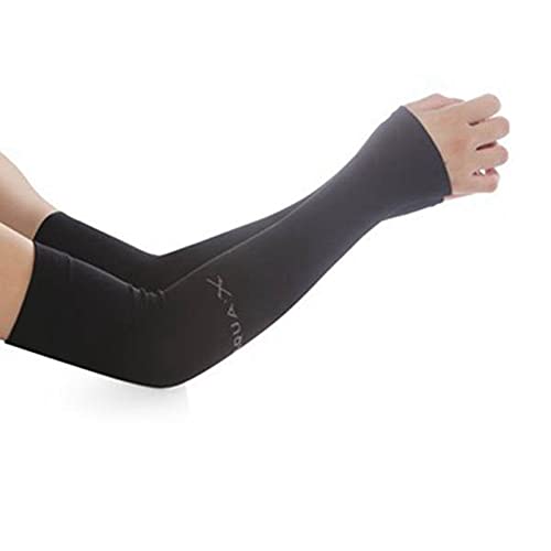 FYOBOT 1 Paar Unisex Arm KüHlung HüLsen UV Schutz Arm HüLsen für MäNner & Frauen, zum, Radfahren, Wandern, Golf (Schwarz) von FYOBOT