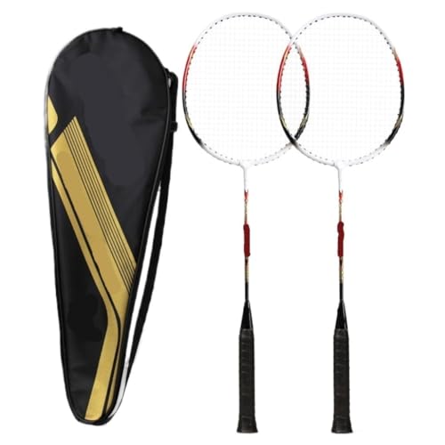 FYSXCXS Badmintonschläger Badmintonschläger Aus Aluminiumlegierung, Doppelschläger, Training, Ultraleichter, Langlebiger Badmintonschläger Aus Kohlefaser Leichter Badmintonschläger(Red) von FYSXCXS