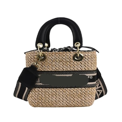 Sommer-Strandtasche Gewebte Tasche Stroh Tasche Ins Rattan Prinzessin Tasche Strand Schulter Umhängetasche Kleine Tasche Gewebte Umhängetasche von FYSXCXS