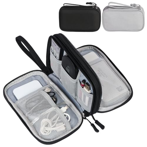 FYY Kabeltasche,Elektronik Tasche Organizer,Kabelorganizer Kabel Etui Elektronik Zubehör Organizer Tasche Universaltasche für Accessories Handy Ladekabel,Powerbank,USB Sticks,SD Karten,schwarz +grau von FYY