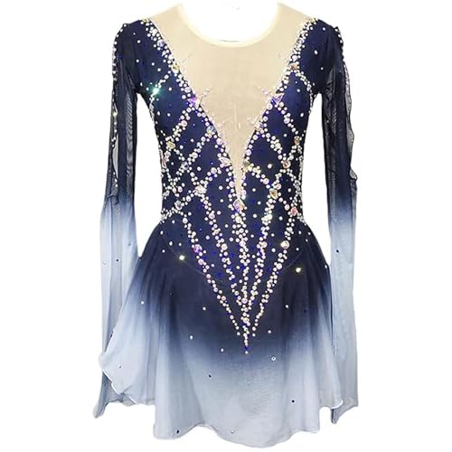 FZHQNZJF A,L, Mädchen Eisfigur Skaten Kleid Gradient Rollschuh Leistung Kleidung Handgefertigt Rhythmisch Gymnastik Trikots Hohe Elastizität Ballett Tanzrock von FZHQNZJF