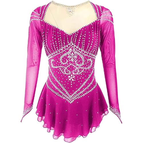 FZHQNZJF Rosa,4_6Years, Figur EIS Skaten Kleid Für Frauen Handgefertigt Im Freien Gymnastik Kostüm Glänzend Strass Ballett Trikot Rock Mädchen Rollschuh Wettbewerb Kleidung von FZHQNZJF