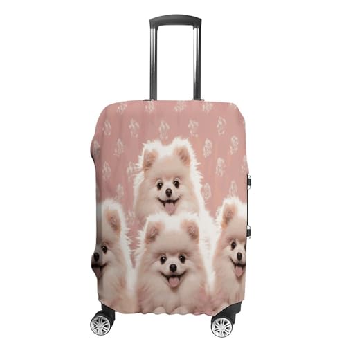 FZQVSWTX Waschbarer Gepäckschutz, Kofferabdeckung, Pomeranians Welpen, bedruckt, Reisegepäckschutz, passend für 48,3 - 81,3 cm Gepäck, Zwergspitzwelpen, XL von FZQVSWTX