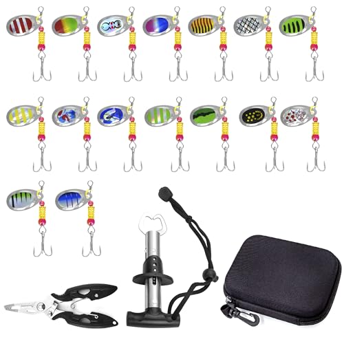 16 Stück Wirbel Angeln,angelzubehör,Angeln,Angel Set,Angel köder,Blinker Angeln,Kommt mit Fisch-Controller und Köderzange,Spinner Angeln,forellenköder,hecht köder,lieblingsköder 16 Stück Wirbel Angeln,angelzubehör,Angeln,Angel Set,Angel köder,Blinker Angeln,Kommt mit Fisch-Controller und Köderzange,Spinner Angeln,forellenköder,hecht köder,lieblingsköder von FZSECRIU