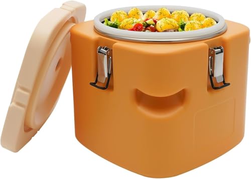 FZSERUN Isolierter Suppenbehälter Mit Deckel Behälter Für Warme Speisen Lunchbox Behälter Für Warme Speisen Für Restaurant, Kantine, Zuhause,Gelb,16L von FZSERUN