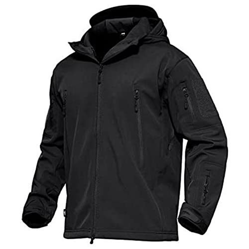 FZSERUN Taktische Jackentaschen Für Herren, Wasserabweisende Jacke, Softshell, Mit Fleece Gefütterte Jacke, Wintermäntel, Skijacke,C,XL von FZSERUN