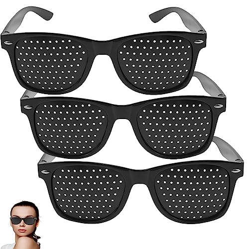 FaJoek Rasterbrille, Pinhole Brille, Augentrainer Lochbrille, Gitter-Brille mit Faltbaren Bügeln, Pinhole Glasses, Loch-Brille für Augen-Training und Entspannung, Schwarz FaJoek Rasterbrille, Pinhole Brille, Augentrainer Lochbrille, Gitter-Brille mit Faltbaren Bügeln, Pinhole Glasses, Loch-Brille für Augen-Training und Entspannung, Schwarz von FaJoek