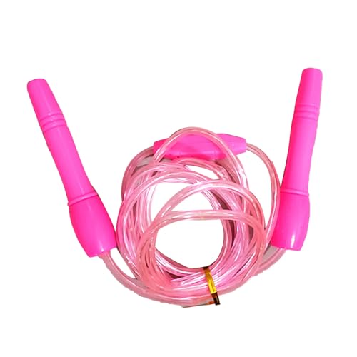 Leuchtendes Springseil, Nachtlicht mit Hoher Helligkeit, Leuchtet Im Dunkeln, Springseil, Mehrzweck-PVC für Fitness (PINK) von Fabater