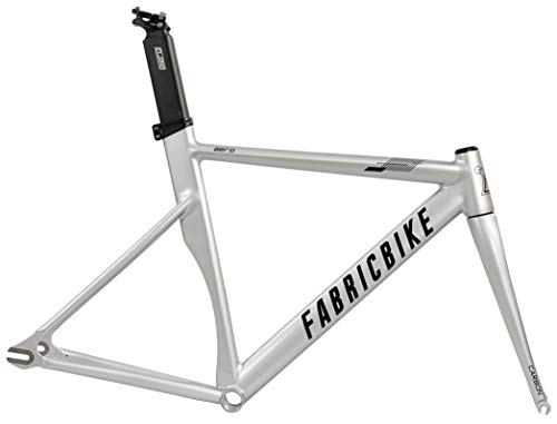 FabricBike AERO - Fixed Gear Fahrrad Rahmen, Single Speed Fixie Fahrrad Rahmen, Aluminium Rahmen und Carbon-Gabel, 5 Farben, 3 Größen, 2,145 kg (Größe M) (Space Grey & Black, L-58cm) von FabricBike
