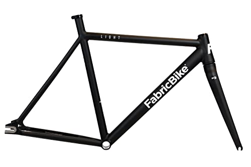 FabricBike Light - Fixed Gear Fahrrad Rahmen, Single Speed Fixie Fahrrad Rahmen, Aluminium Rahmen und Gabel, 4 Farben, 3 Größen, 2.45 kg (Größe M) (Light Matte Black, L-58cm) von FabricBike