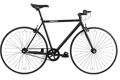 FabricBike - Original Collection, Hi-Ten Stahl, Fahrrad Fixed Gear, Single Speed, Urban Commuter, 8 Farben und 3 Größen, 10,45 kg (Talla M). (Black & White, S-49cm) von FabricBike