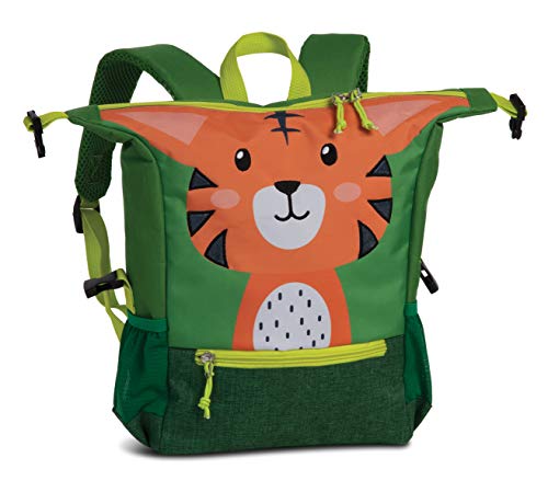 Fabrizio Kindergartenrucksack mit abstehenden Tigerohren – „Go Green“ Kinderrucksack für 3-6 Jahre alte Abenteurer, Rucksack für Kinder im Kindergarten und Kita – 36cm x 32cm x 10cm grün Fabrizio Kindergartenrucksack mit abstehenden Tigerohren – „Go Green“ Kinderrucksack für 3-6 Jahre alte Abenteurer, Rucksack für Kinder im Kindergarten und Kita – 36cm x 32cm x 10cm grün von Fabrizio