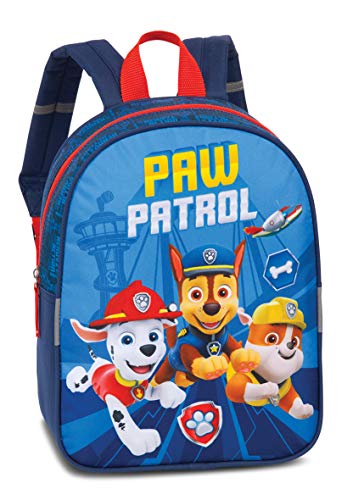 Fabrizio Patrol Kindergartenrucksack für Jungen Kinderrucksack von 2-6 Jahren mit Chase, Marshall und Rubble, Kindergarten und Kita 29cm x 23cm x 10cm 6L blau Pawpatrol von Fabrizio