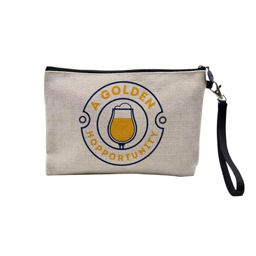 Tasche aus Leinen – Apero Witz Abend Apero Party Sommer Alkohol Freundin – Kosmetiktasche aus Segeltuch in Leinenoptik – Kulturbeutel – Geldbörse, Goldfarben, 23.5 x 15 cm, Kosmetiktasche von Fabulous