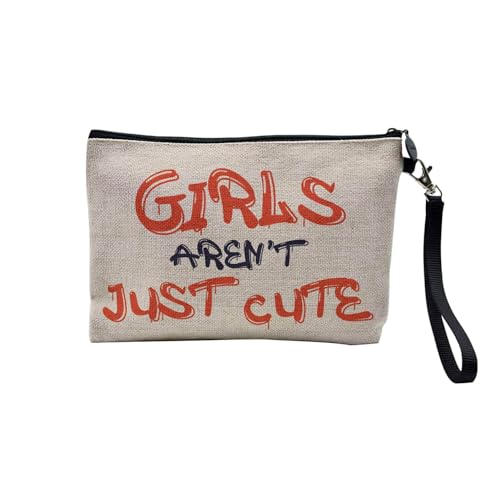 Tasche aus Leinen – Girls aren't Just Cute Feminismus – Kosmetiktasche aus Leinen in Leinenoptik – Geldbörse – 15 x 10 cm, leinen, 23.5 x 15 cm, Kosmetiktasche Tasche aus Leinen – Girls aren't Just Cute Feminismus – Kosmetiktasche aus Leinen in Leinenoptik – Geldbörse – 15 x 10 cm, leinen, 23.5 x 15 cm, Kosmetiktasche von Fabulous