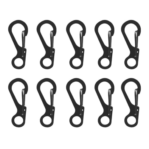 10 x Edelstahl-Schlüsselanhänger-Karabinerverschluss, kleiner Karabiner-Clip für Camping, Flasche, Rucksäcke, Verschlüsse, Schlüsselanhänger von FackLOxc