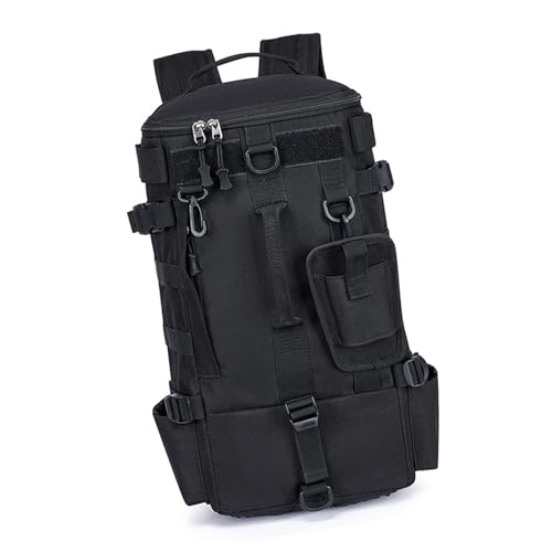 Angeltasche, Angeltasche, wasserdicht, große Kapazität, Crossbody-Tasche, multifunktionaler Angelrucksack, Schwarz von FackLOxc