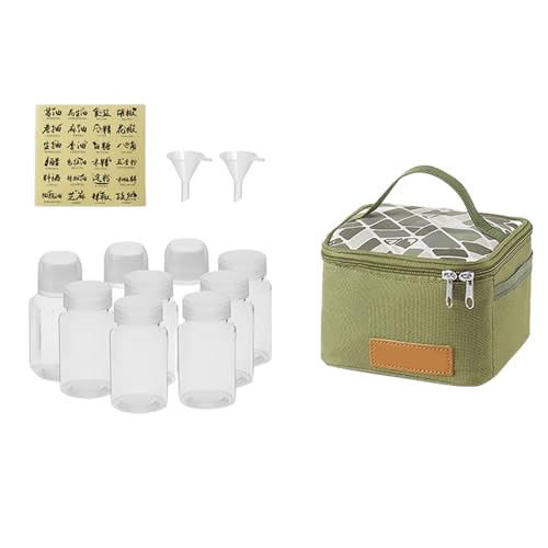 FackLOxc Camping Gewürze Gewürz Container Set Camping Gewürz Flasche Lagerung Tasche Mit Gewürze Glas Outdoor BBQ Reisen Set von FackLOxc