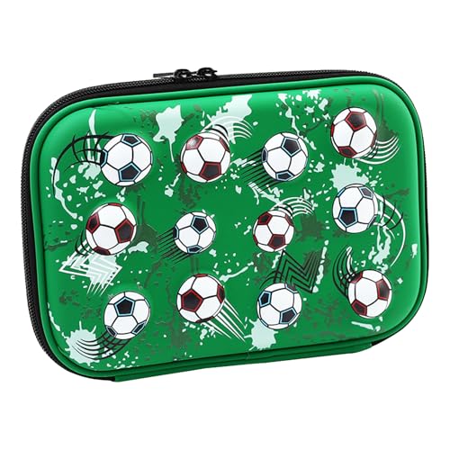 FackLOxc Federmäppchen Mit Fußballmuster Großes Fassungsvermögen Schreibwarentasche Make Up Pinsel Aufbewahrungstasche 3D Stifttasche Schulbürobedarf von FackLOxc