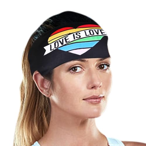 Pride-Stirnbänder für Damen, Schweiß-Stirnband für Herren - Feuchtigkeitsableitendes Sport-Stirnband mit kreativem Design - Sportliches Stirnband, atmungsaktive Schweißbänder für Männer und Frauen von Facynde
