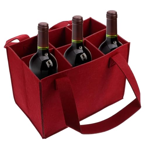 Weintragetasche Mit 6 Fächern, Wein Reisetaschen Weinflasche Geschenk Tasche Für Reisen Strand Urlaub Geburtstagsparty Bottle Wine Carrier von Facynde