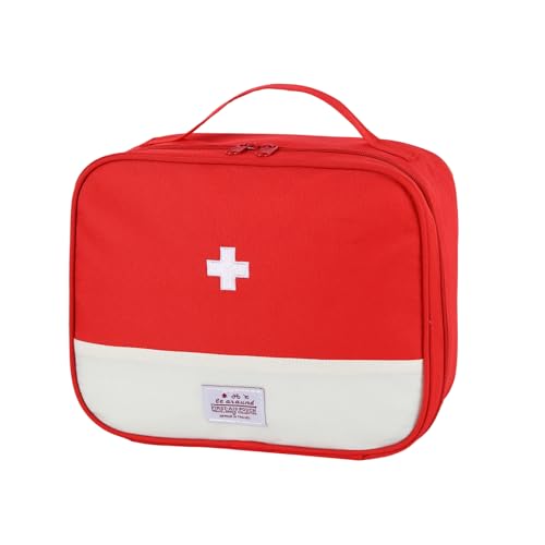 Fadcaer Erste-Hilfe-Kits, tragbare rote Tasche, Notfall-Set, großes Notfall-Set, leere Medikamentententaschen, Medikamentententasche, leere medizinische Taschen für Camping und Zuhause, Auto, Wandern, von Fadcaer