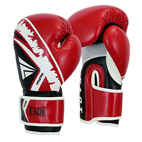 Fadi Sports Vielseitige Boxhandschuhe – ideal für Männer und Frauen in Muay Thai, Kickboxen und MMA – spezialisiert für Sparring, Boxsack-Workouts und komplette Box-Sets (Schwarz/Rot, 400 g) von Fadi Sports