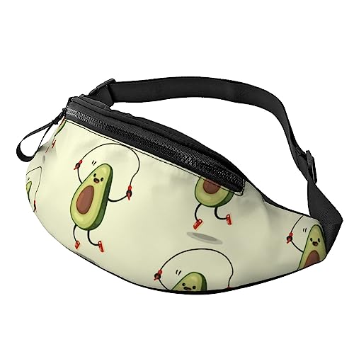 Avocado-Seil Spring-Hüfttasche Hüfttasche Bauchtasche Bauchtasche für Draußen Hund Walking Laufen Wandern Camping, Avocadoseilspringen, Einheitsgröße von Faduni
