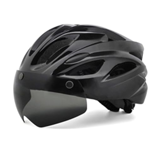 Faeymth Fahrradhelm mit Rücklichtbrille, Verstellbarer Mountainbike-Helm für Erwachsene, Männer und Frauen, Schwarz von Faeymth