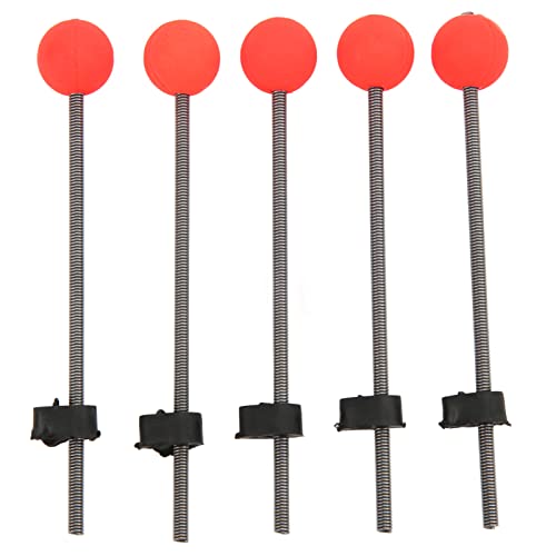 5pcs Mini Winter Ice Fishing Rod Top TIPP Tragbare Fischereistange Rote Kugel Spring -Tipps für Flüsse, Stauseen, Teiche, Strände, Seen, Bäche und Steine, Geringe Größe, Können (M) von Fafeims