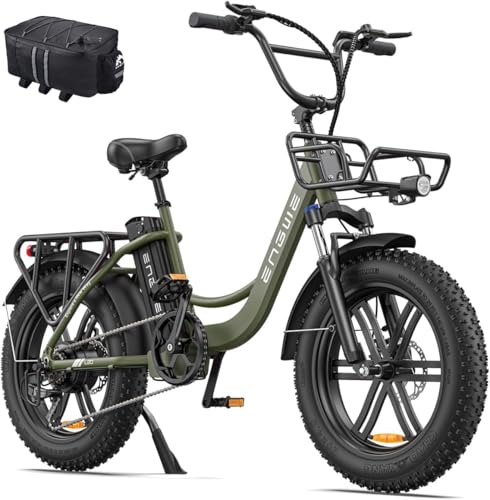 Fafrees ENGWE E-Bike für Herren Damen, 20 Zoll Elektrofahrrad mit 48V 13AH Akku, Elektrofahrräder mit 4.0 fette Reifen bis zu 150KM, L20 (Grün) von Fafrees