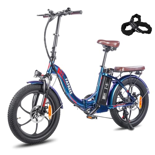 Fafrees Ebike Klapprad Elektrofahrrad 20 Zoll, F20 Pro City ebike 36V 18AH Akku, Reichweite bis zu 70-150km, 250W Fatbike, Pedelec 25km/h, E Fahrrad Herren Damen (buntes Blau) von Fafrees