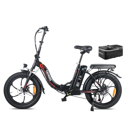 Fafrees F20 E Bike Klappbar 20 * 3.0 Zoll, City E-Bike Klapprad 36V 16AH Akku, Reichweite bis zu 60-130km, 250W Fatbike, Pedelec 25km/h, e Fahrrad faltrad Ebike Herren Damen, Schwarz Fafrees F20 E Bike Klappbar 20 * 3.0 Zoll, City E-Bike Klapprad 36V 16AH Akku, Reichweite bis zu 60-130km, 250W Fatbike, Pedelec 25km/h, e Fahrrad faltrad Ebike Herren Damen, Schwarz von Fafrees