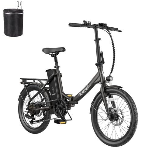 Fafrees F20 Lasting [ Offiziell ] E Bike Herren Akku 36V 18,2Ah, Elektrofahrrad Damen 250W, Ebike Mountainbike 25KM/H, E Klappfahrrad 20 Zoll Erwachsene 120KG, Klapprad E Fahrrad (Gunmetal-Schwarz) von Fafrees