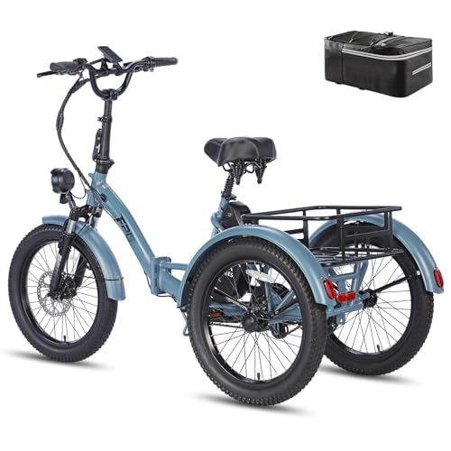 Fafrees F20 Mate [ Offiziell ] E-Bike 3 Rad Klapprad mit 48V 18,2Ah Akku 110KM, E Bike Damen Hydraulische Scheibenbremsen, Elektrofahrräder 65N.m, Fat Ebike Herren 20 Zoll, Lastenfahrrad IPX5 von Fafrees