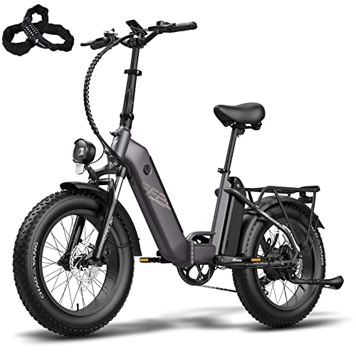 Fafrees FF20 Polar E Bike Damen Klappbar mit 10,4Ah/499,2Wh*2 Akkus bis 160KM, [ Offiziell ] Fatbike E-Bike Herren Elektrofahrrad 20", Klapprad Shimano 7S, 65 N.m Ebike Mountainbike Elektro 150KG von Fafrees