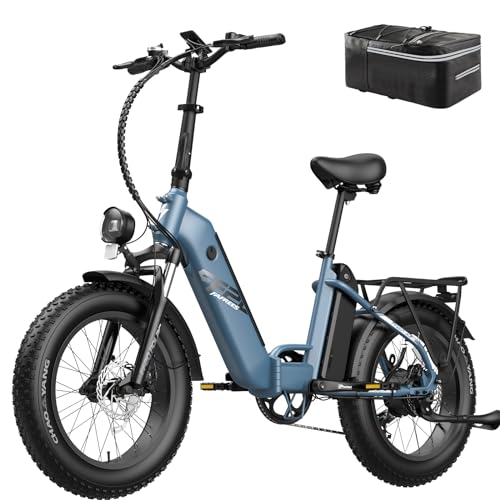 Fafrees FF20 Polar Fatbike E Bike Herren Fahrrad mit 48V 10,4Ah*2 Akkus, E-Bike Damen 20 Zoll, E Mountainbike 6km/h Gehhilfe, Elektrofahrräder Klappbar Fatbike Ebike MTB 65 N.m bis 160KM von Fafrees