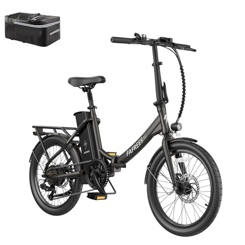 Fafrees [ Offiziell F20 Lasting E-Bike Herren 20 Zoll mit Akku 36V 18,2Ah bis 120KM, Elektrofahrrad Damen 250W, Ebike Mountainbike 25KM/H, E Klappfahrrad Erwachsene 120KG Gehhilfe (Gunmetal-Schwarz) von Fafrees