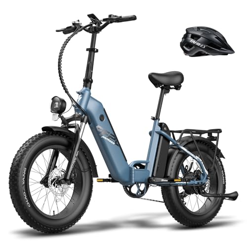 Fafrees e Bike Klapprad Elektrofahrrad 20 Zoll Fat Tire, ebike Doppelbatterie 20.8Ah 998.4Wh Akku Reichweite 95-160KM, faltrad e-Bike Herren Damen 7S Lagergewicht 150KG,FF20 Polar (Blau) von Fafrees